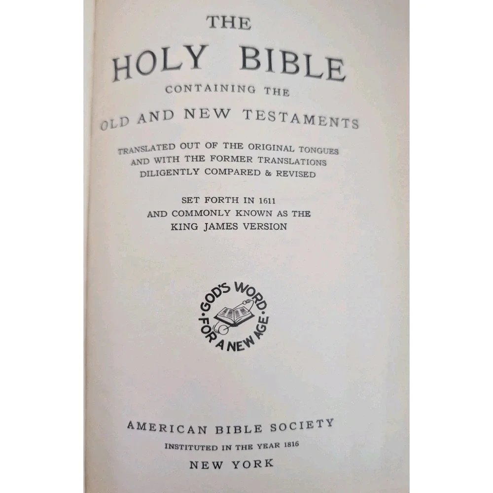 Vtg KJV Holy Bible American Bible Society 1971 Hardcover Maps Old New Testamemt